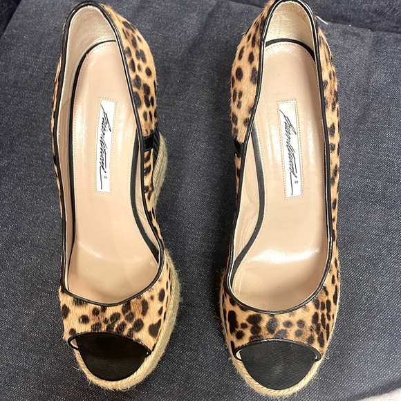 Brian Atwood Cheetah Wedges size 38 - Picture 3 of 5